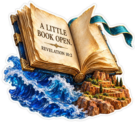 Bible Revelation 10 2 Little Book Open Vinyl Sticker Decal