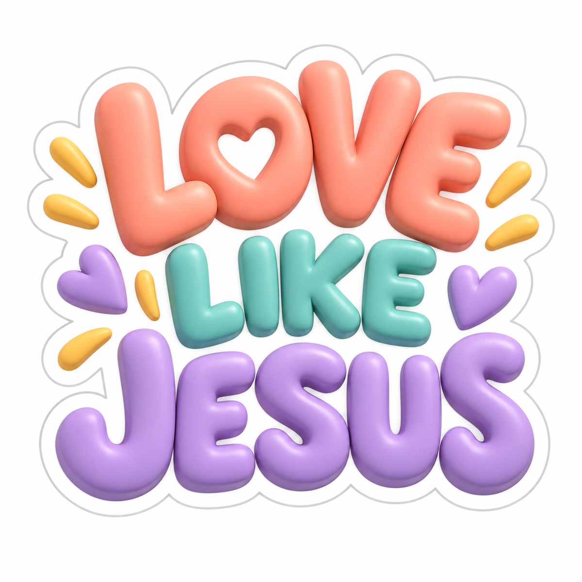 Love Like Jesus Peach Teal Vinyl Sticker Decal