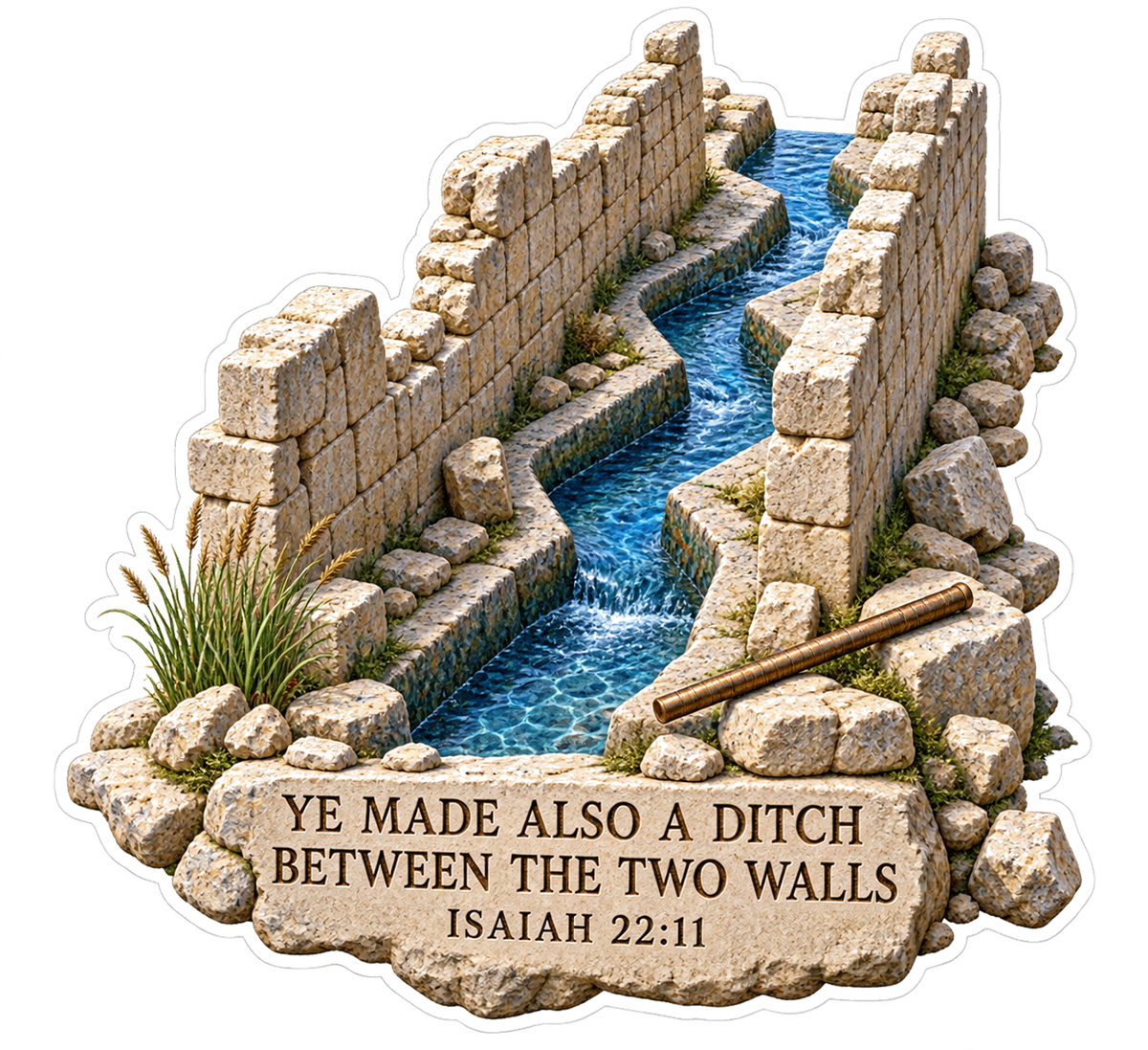 Bible Ditch Two Walls Isaiah 22 11 Vinyl Sticker Decal