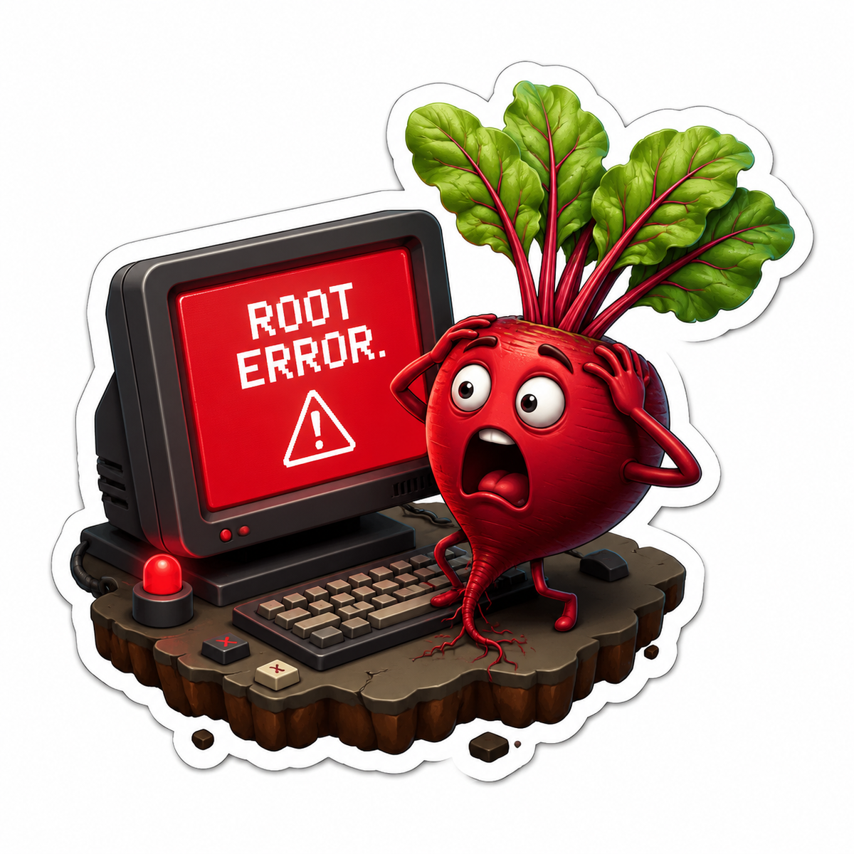 Root Error Beet beside Laptop Vinyl Sticker Decal