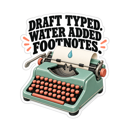 Draft Typed Vinyl Sticker Decal
