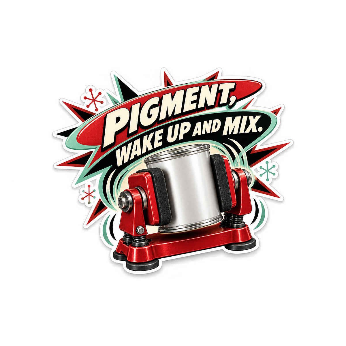 Paint Shaker Can Clamp Vinyl Sticker Decal