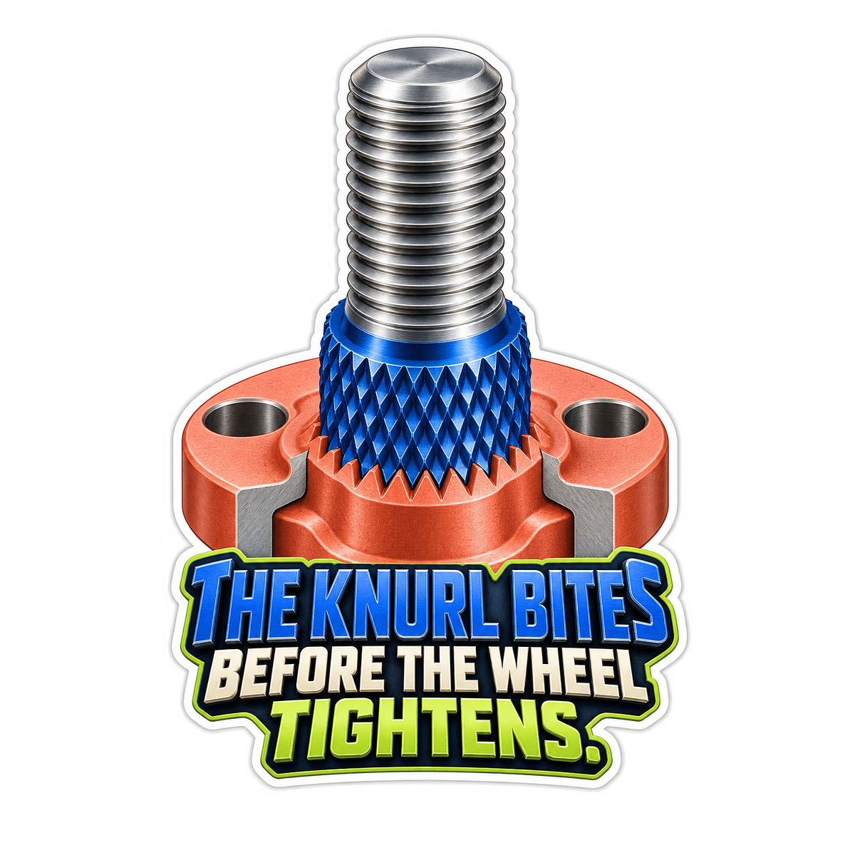 Wheel Stud Knurl Bites Vinyl Sticker Decal