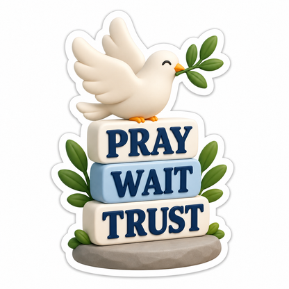 Pray Wait Trust Vinyl Sticker Decal