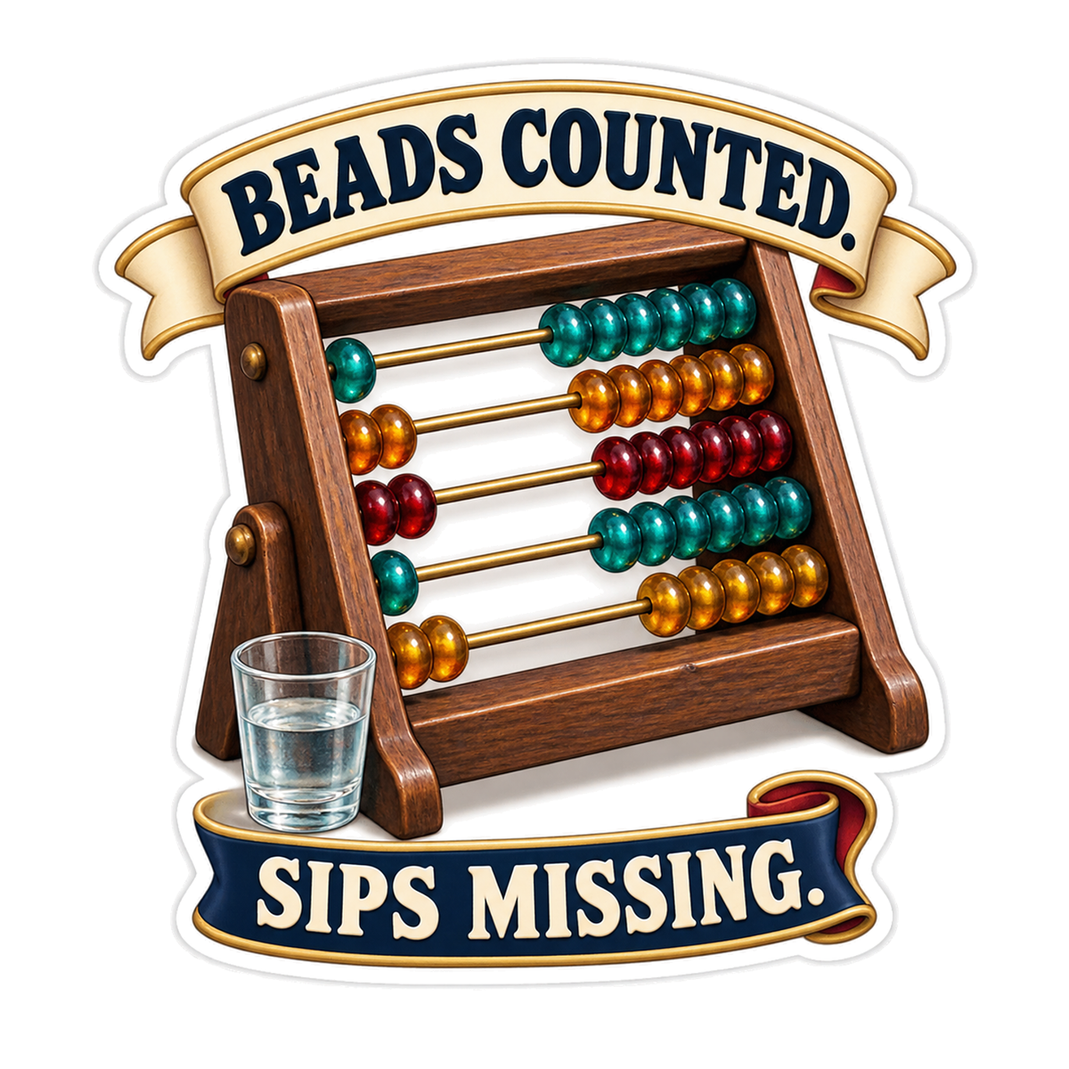 Beads Counted Vinyl Sticker Decal