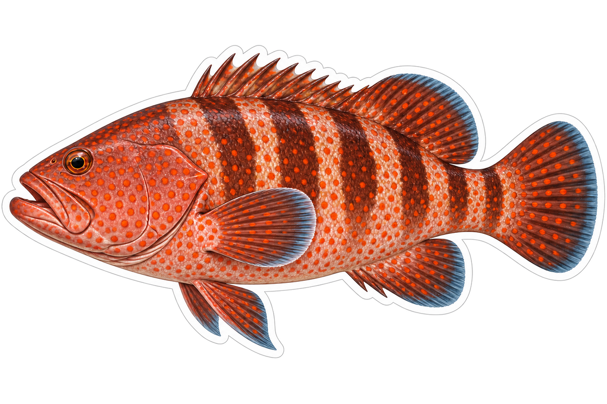 Hong Kong Grouper Vinyl Sticker Decal