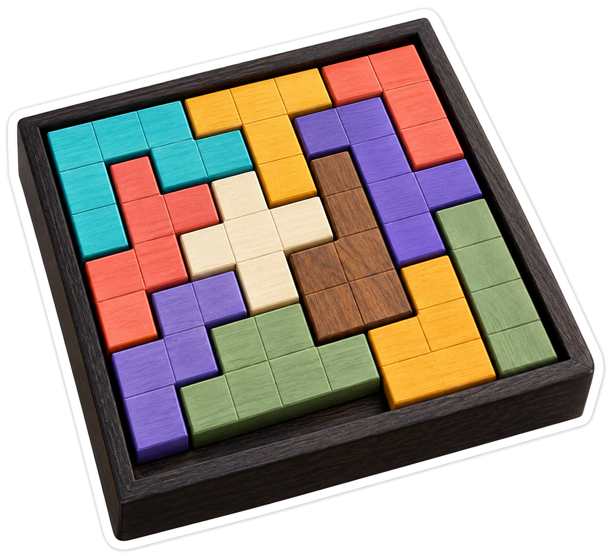 Mechanical Spatial Puzzles Pentomino Puzzle Vinyl Sticker Decal