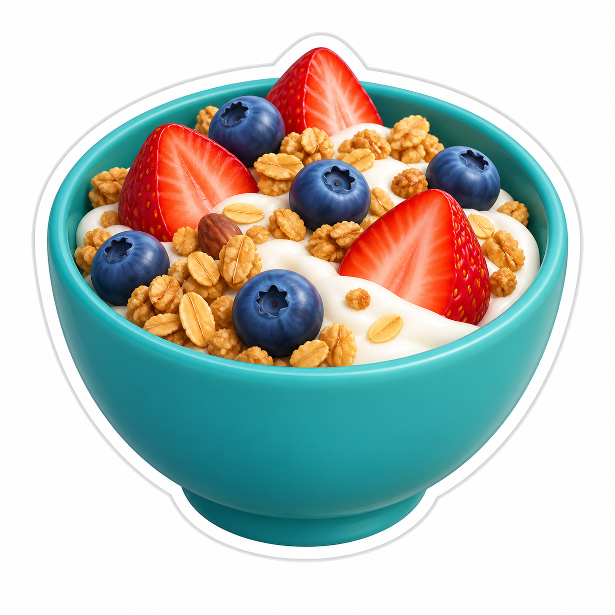 Teal Bowl Of Granola Vinyl Sticker Decal