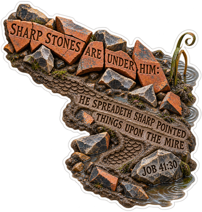 Bible Sharp Stones Mire Job 41 30 Vinyl Sticker Decal