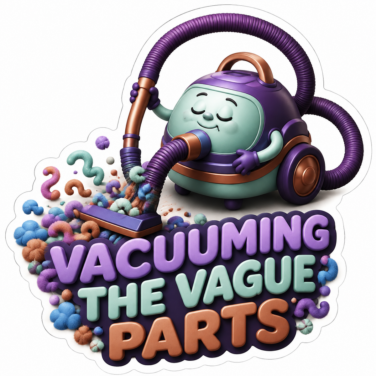 Vacuuming Vague Parts Vinyl Sticker Decal