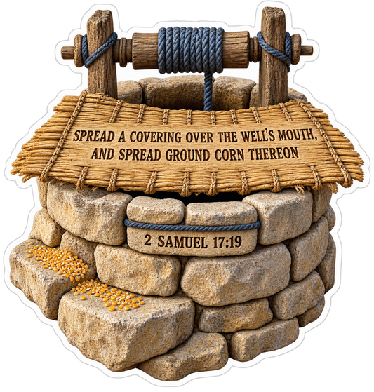 Bible 2 Samuel 17 19 Covered Well Vinyl Sticker Decal