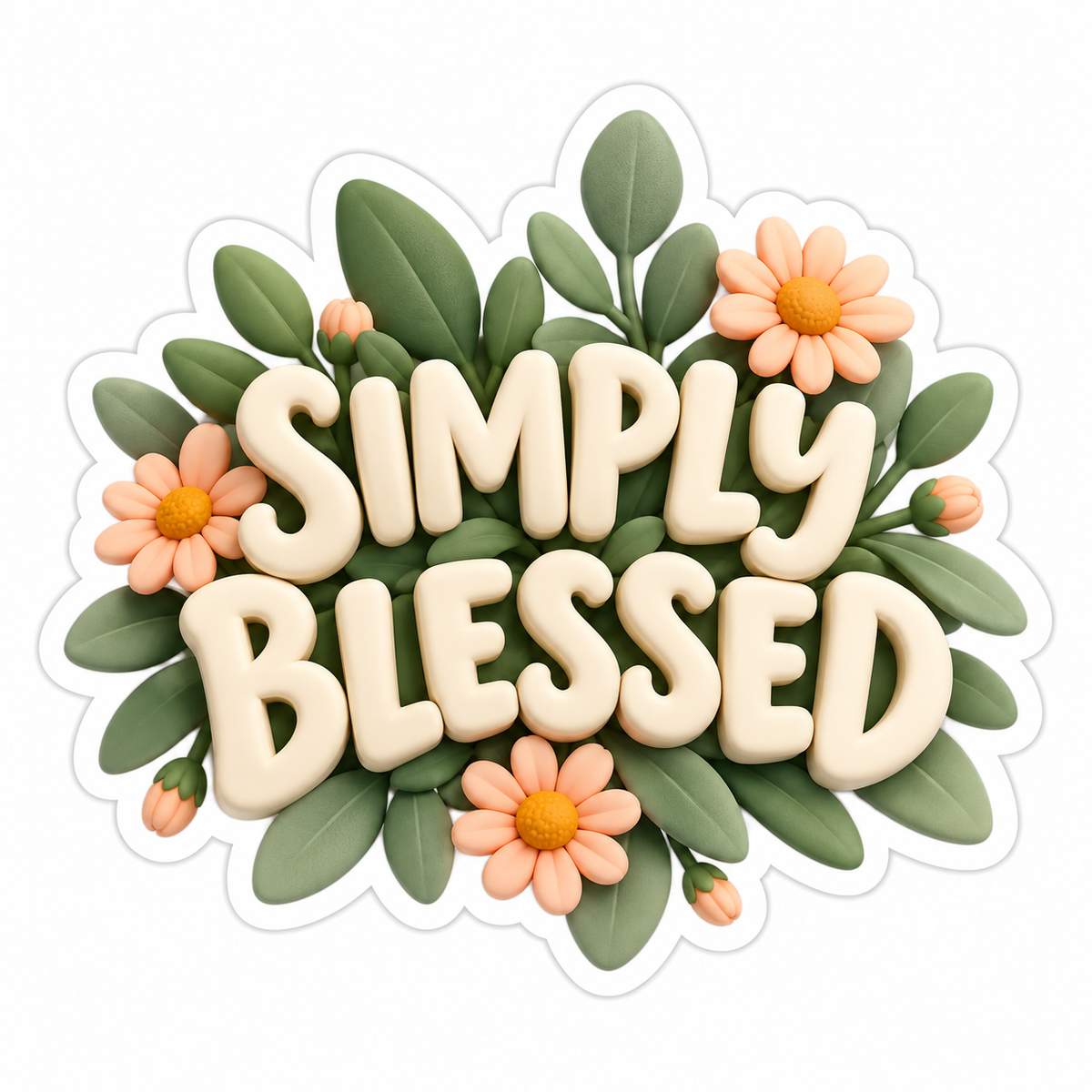 Simply Blessed Cream Sage Vinyl Sticker Decal