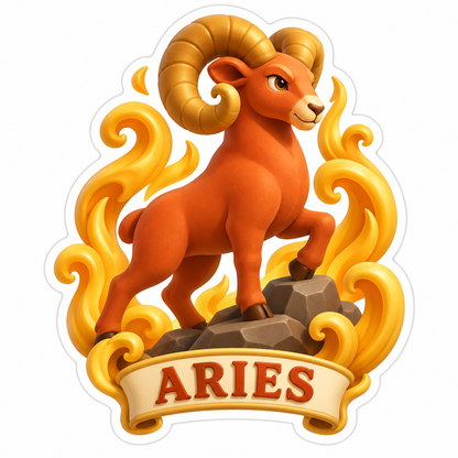 Aries Rust Orange Vinyl Sticker Decal