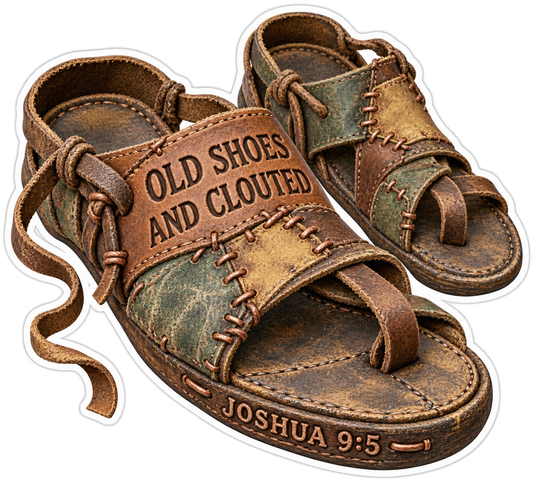 Bible Joshua 9 5 Old Clouted Shoes Vinyl Sticker Decal