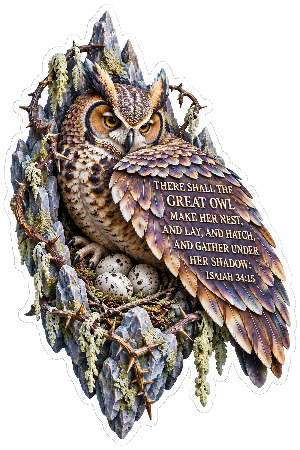 Bible Great Owl Nest Isaiah 34 15 Vinyl Sticker Decal