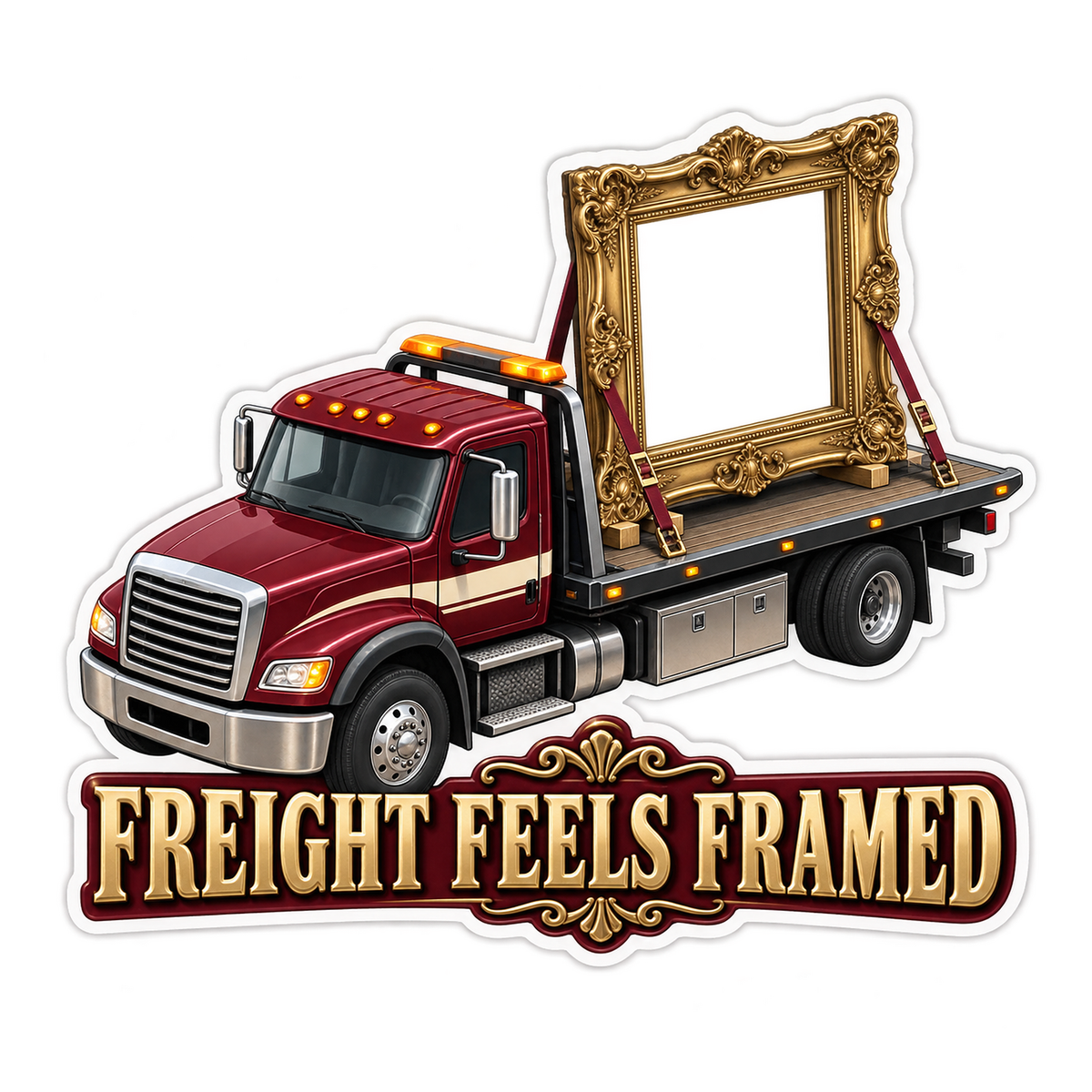 Freight Feels Framed Vinyl Sticker Decal