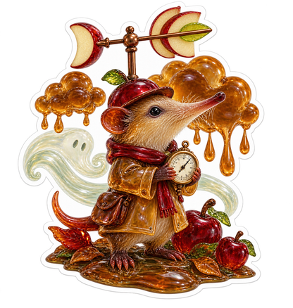 Blown Glass Solenodon Caramel Apple Meteorologist Vinyl Sticker Decal