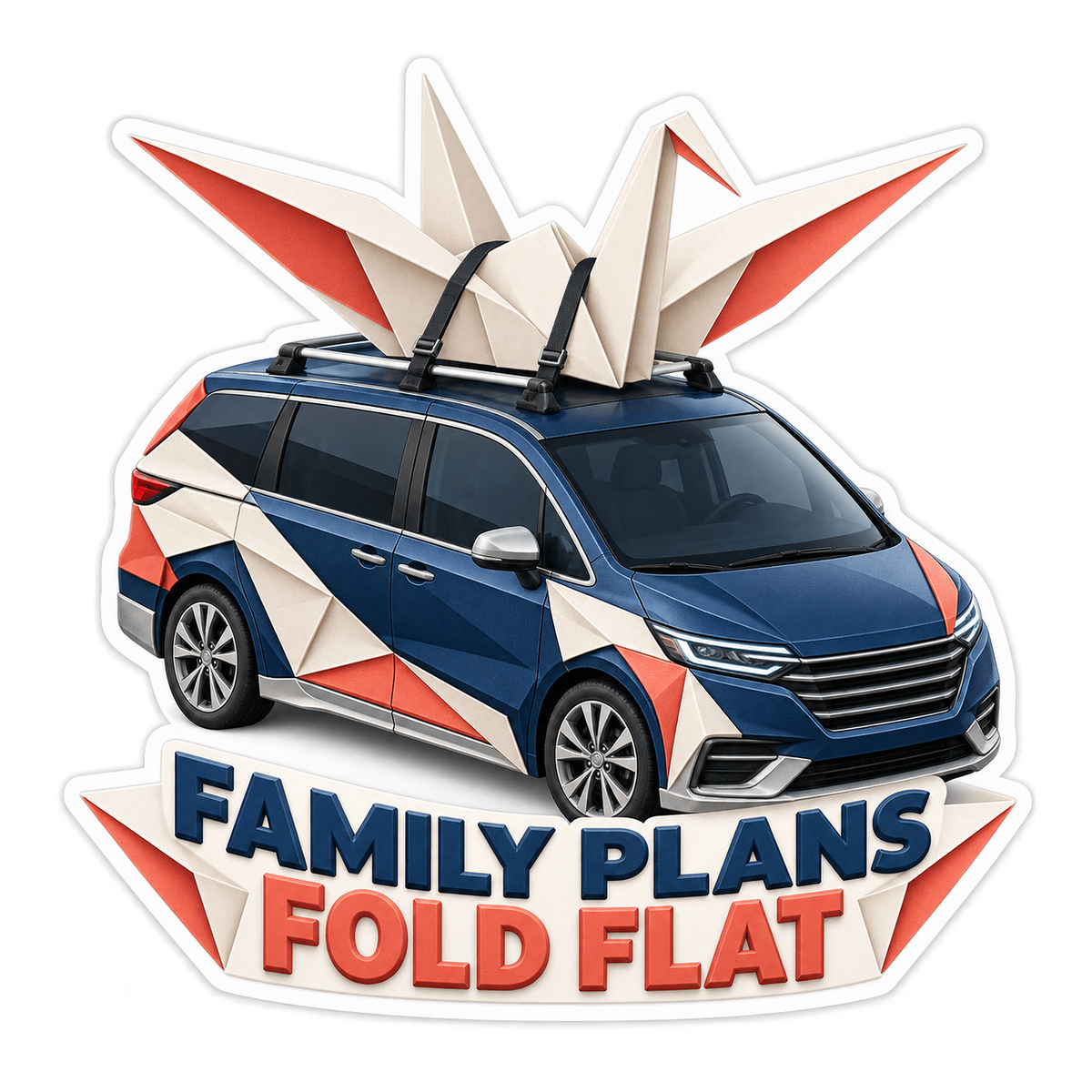 Family Plans Fold Flat Vinyl Sticker Decal