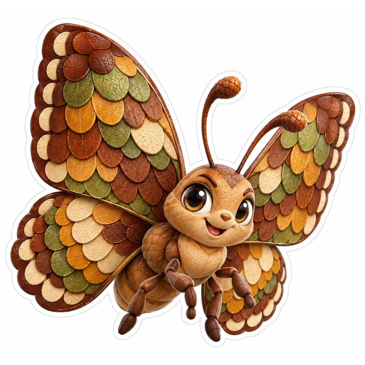 Acorn Cap Mosaic Scout Butterfly Vinyl Sticker Decal