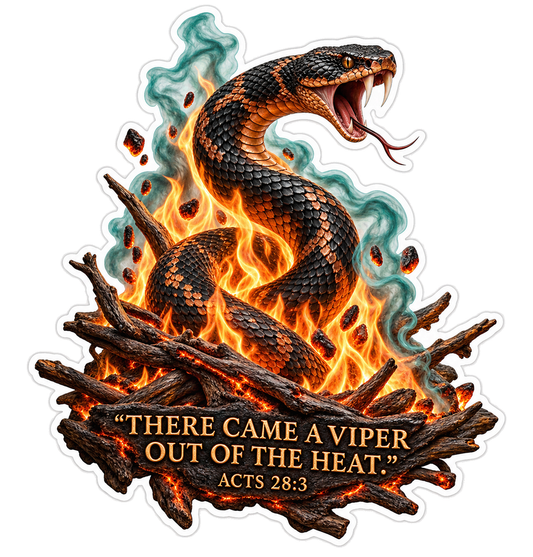 Bible Viper Heat Acts 28 3 Vinyl Sticker Decal