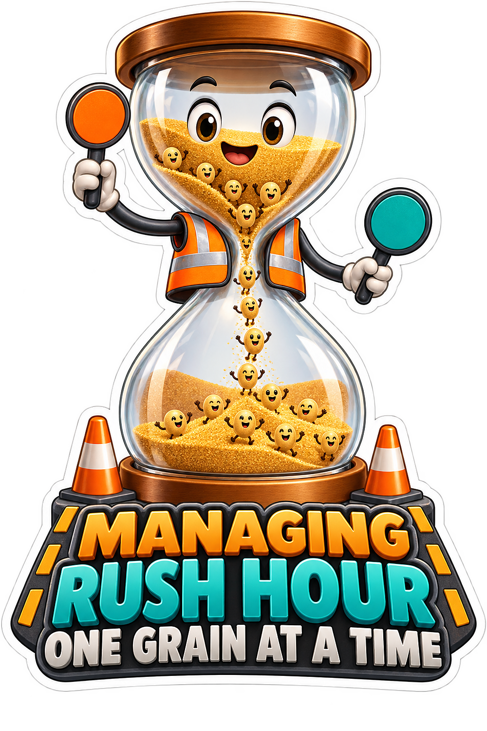 Hourglass Sand Traffic Planner Vinyl Sticker Decal