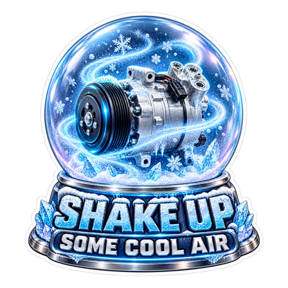 Ac Compressor Snow Globe Vinyl Sticker Decal