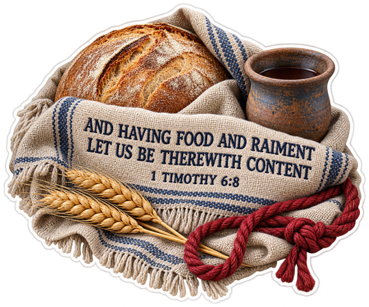 Bible Food Raiment 1 Timothy 6 8 Vinyl Sticker Decal