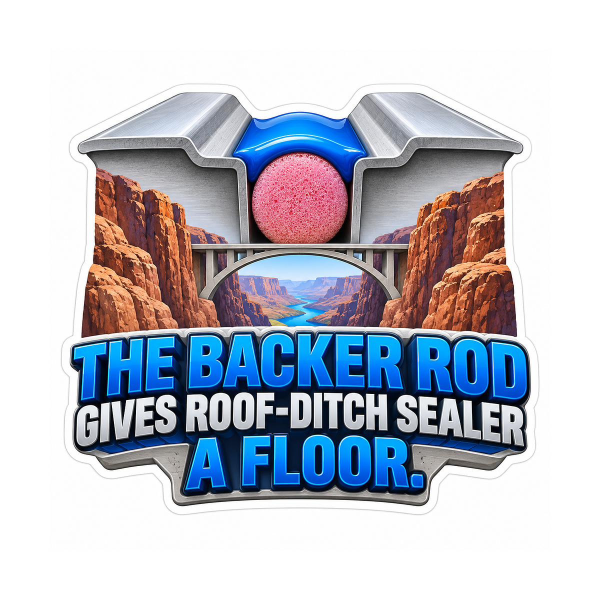 Roof Ditch Foam Backer Rod Vinyl Sticker Decal