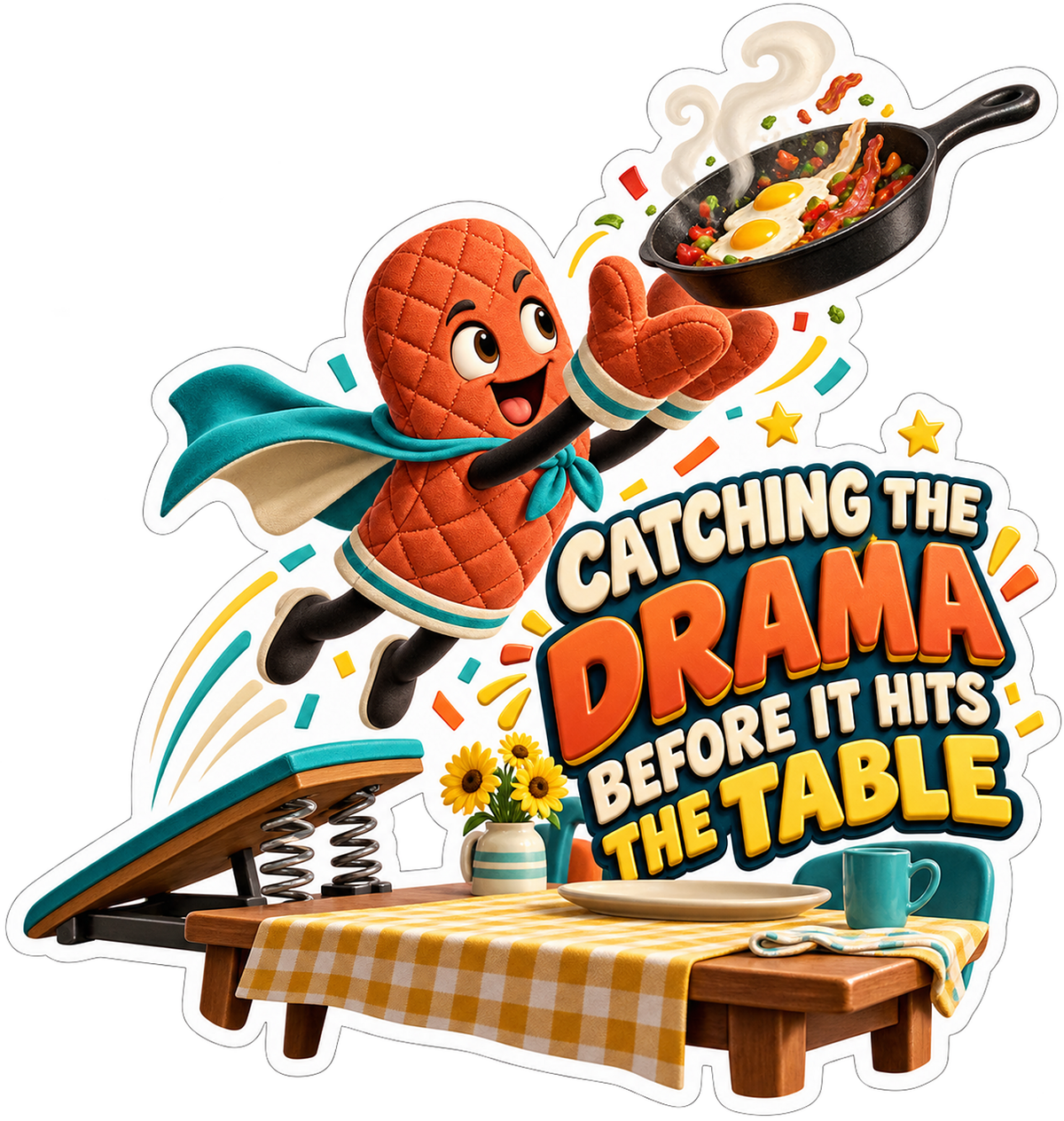 Oven Mitt Stunt Catcher Vinyl Sticker Decal