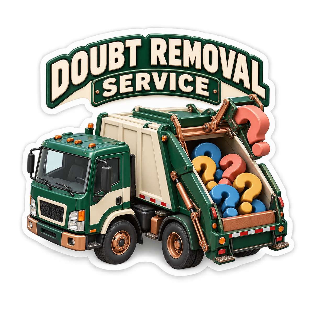 Doubt Removal Service Question Truck Vinyl Sticker Decal