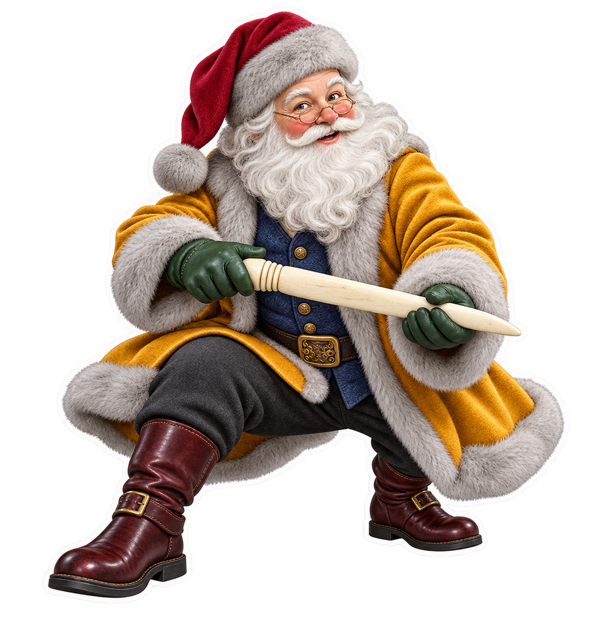 Santa Antique Bone Glove Seam Presser Vinyl Sticker Decal