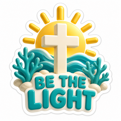 Be The Light Gold Ivory Vinyl Sticker Decal