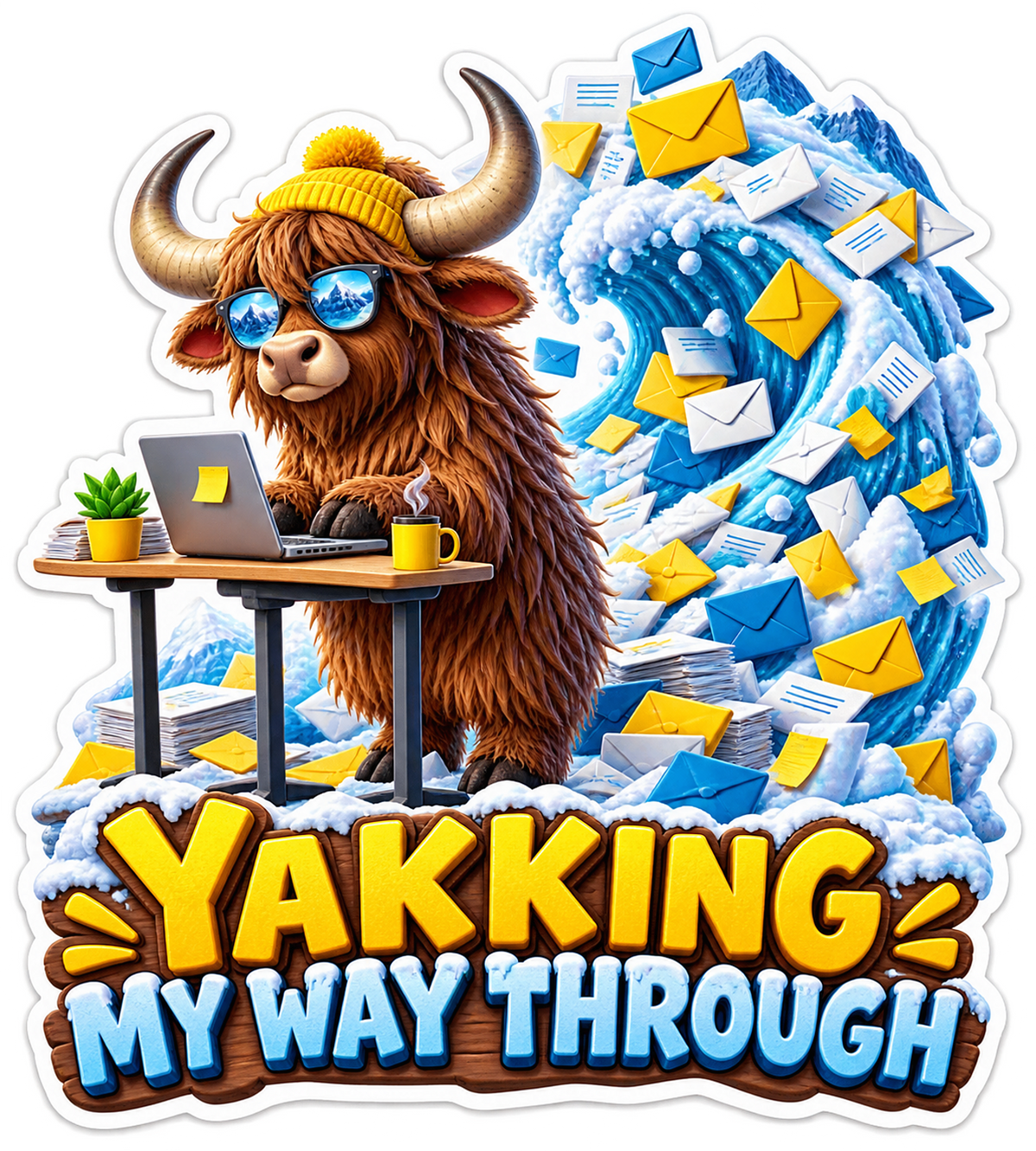 Yakking Through Yak Vinyl Sticker Decal