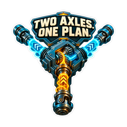 Transfer Case Two Axles One Plan Vinyl Sticker Decal