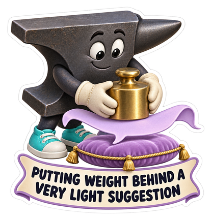 Weight Behind Light Suggestion Anvil Vinyl Sticker Decal