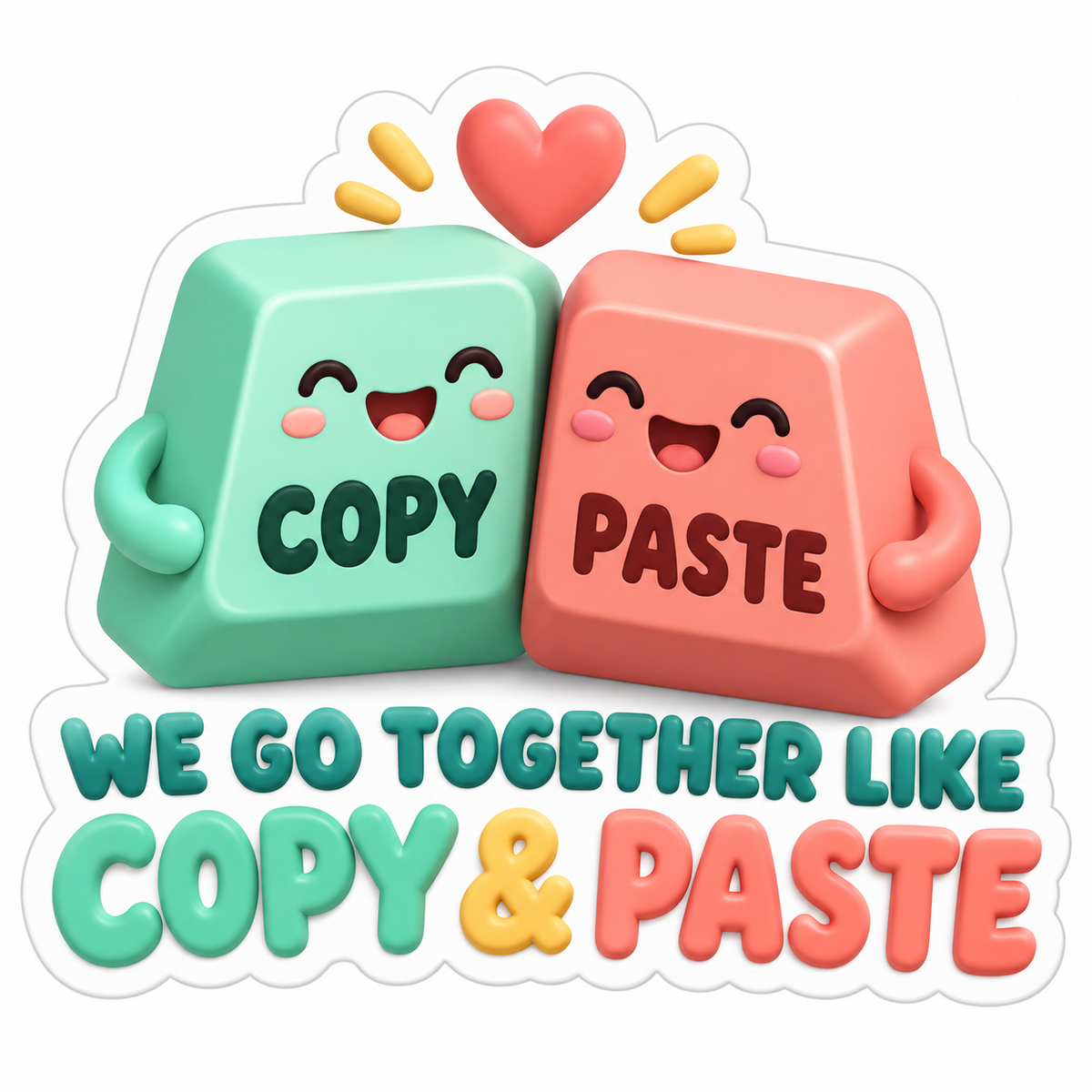 We Go Together Like Copy & Paste Vinyl Sticker Decal