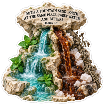 Bible James 3 11 Sweet Bitter Fountain Vinyl Sticker Decal