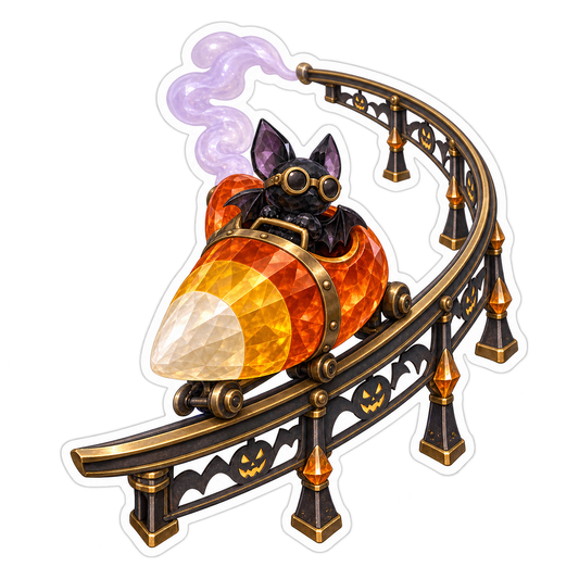 Smoky Quartz Candy Corn Rocket Sled Vinyl Sticker Decal