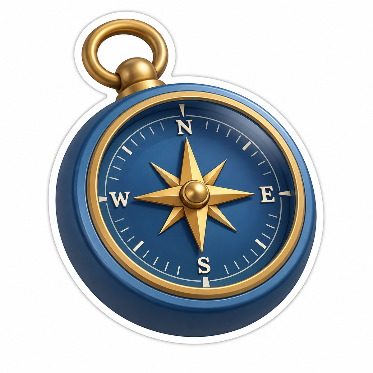 Steel-Blue Circular Compass Vinyl Sticker Decal