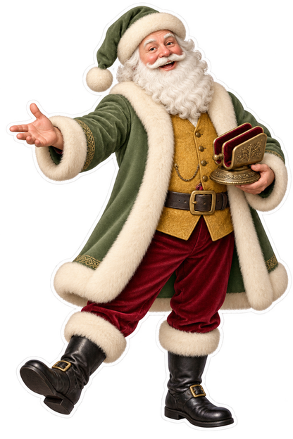 Santa Antique Brass Paper Knife Cleaner Vinyl Sticker Decal