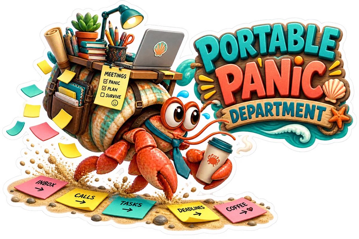 Portable Panic Department Hermit Crab Vinyl Sticker Decal