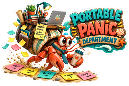 Portable Panic Department Hermit Crab Vinyl Sticker Decal