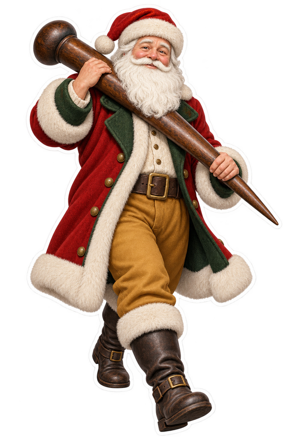 Santa Antique Carved Lignum Vitae Sailors Fid Vinyl Sticker Decal