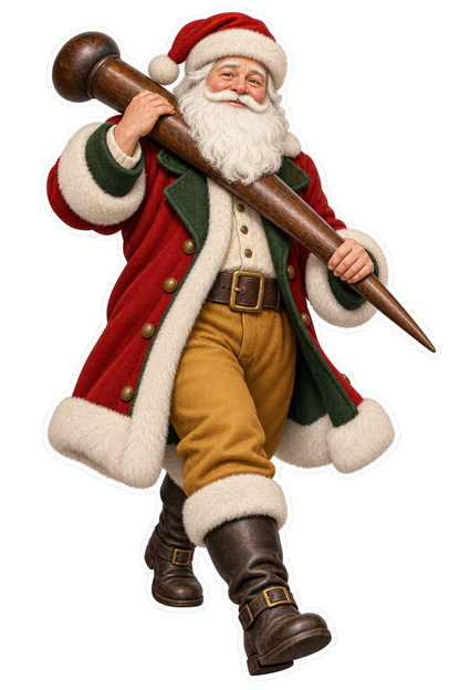 Santa Antique Carved Lignum Vitae Sailors Fid Vinyl Sticker Decal