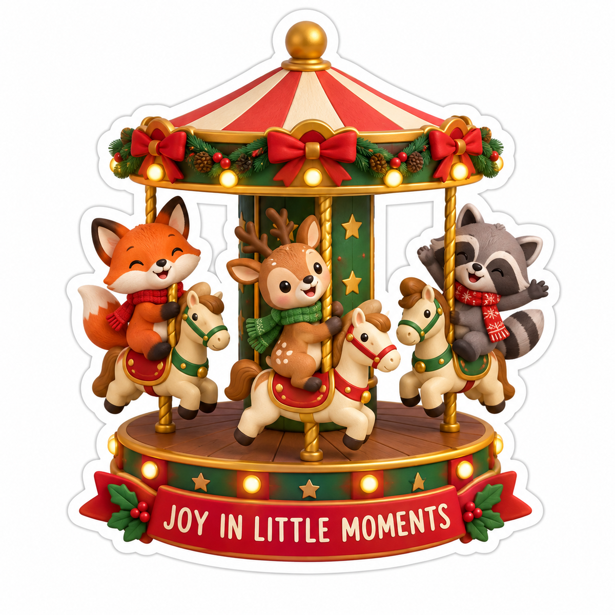 Joy in Little Moments Animal Carousel Vinyl Sticker Decal