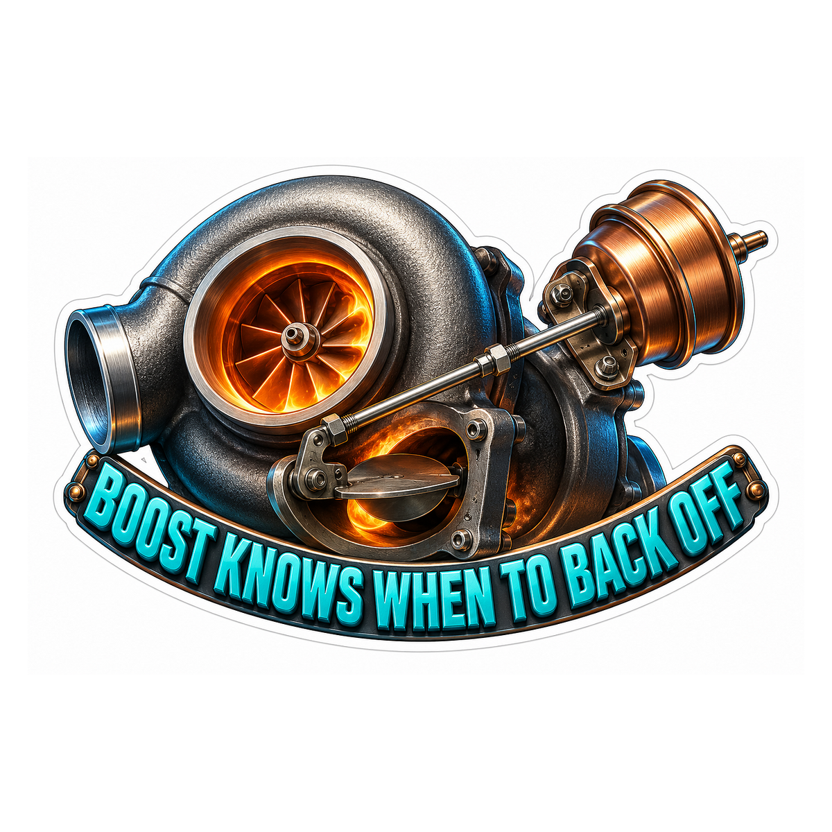 Turbo Wastegate Boost Backs Off Vinyl Sticker Decal