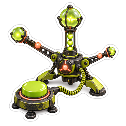 Chartreuse Response Button Latency Tripod Vinyl Sticker Decal