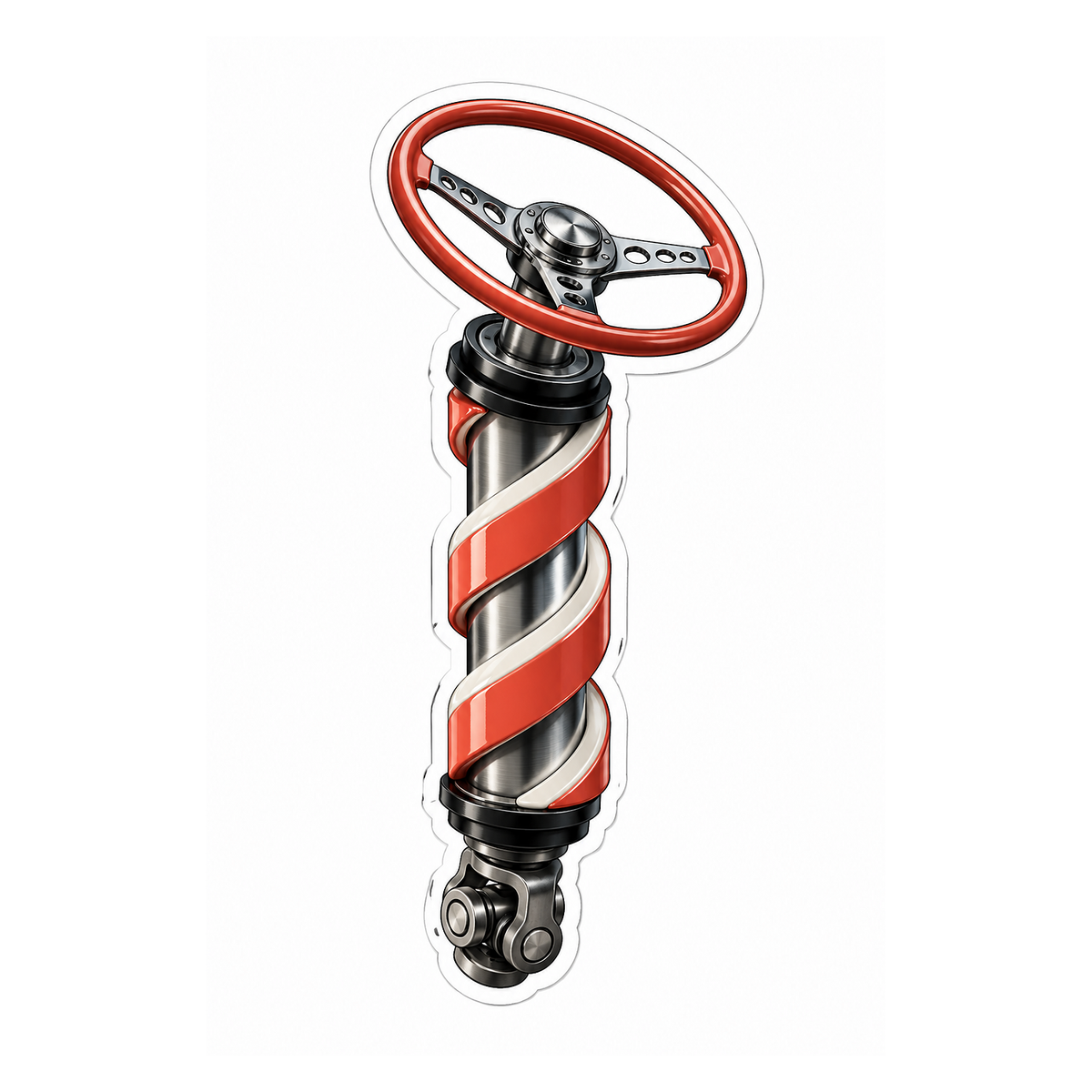 Steering Column Barber Pole Vinyl Sticker Decal