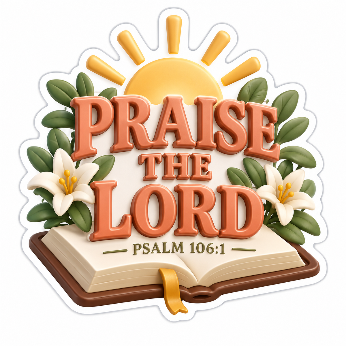 Praise The Lord Psalm 106:1 Vinyl Sticker Decal