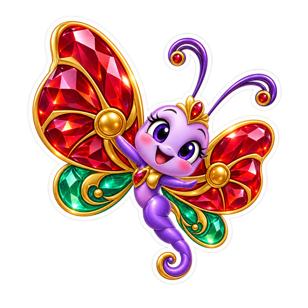 Jewel Pivot Twirl Butterfly Vinyl Sticker Decal